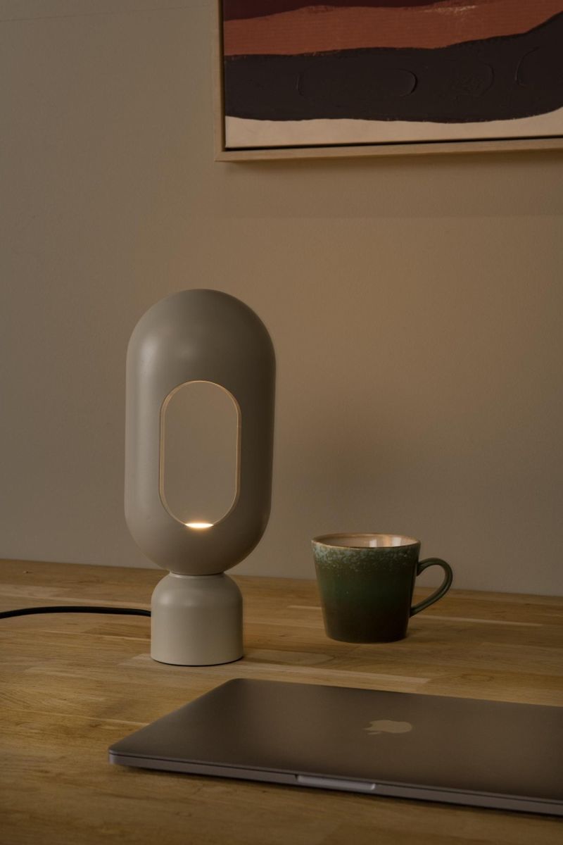 Lucide BARRIS - Stolná lampa - 1xE27 - Taupe